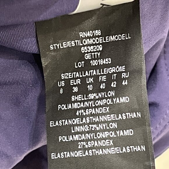 Amoressa Swimsuit Womens 8 Blue Amaya One Piece Crossover Beaded Belt Resort - Picture 7 of 7